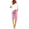 ZYXTIM Womens Cotton Sweat Shorts Quick Dry Comfy Yoga Athletic Knee Length Summer Running Shorts with Pockets Elastic Waist B-Pink view 1