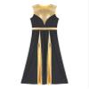 Hularka Women Metallic Color Block Liturgical Praise Dance Dress Lyrical Dancewear Church Maxi Robe Worship Costume V04_BK Small view 3