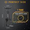VOGORA Bike Pumps for Bicycle Tyres with Pressure Gauge, Portable with Presta & Schrader Valves, Bike Air Pump, Foot Pump for Tires, Inflatables & Balls view 2