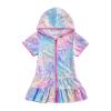 Hoanselay Kids Toddler Little Girl Swim Cover Up Towel Terry Swimsuit Wraps Zip Up Bathing Suit Robe Pool Beach Coverup (Leopard, 3-4 Years) view 1