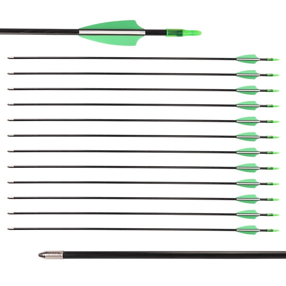 LWANO 28" Fiberglass Arrows - Archery Practice Target Arrows with Blunt Tips Durable Shaft for Youth Kids Children Beginners on Recurve&Long Bows(Pack of 12)