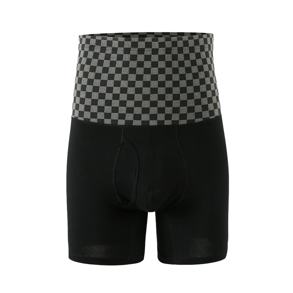 Maiyifu-GJ Men's Compression Lift The Hips Trunks Sports Plain Weave Underpants High Waist Slimming Boxer Brief (Black 30 1PC,XX-Large)