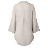2024 New Women 3/4 Sleeve Long Sleeve Boyfriend Button Down Shirts Asymmetrical Casual Lace Up Oversized Tunic Tops view 3
