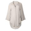 2024 New Women 3/4 Sleeve Long Sleeve Boyfriend Button Down Shirts Asymmetrical Casual Lace Up Oversized Tunic Tops view 4