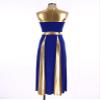 JanJean Women Sleeveless Metallic Praise Dance Tunic Overlay Lyrical Modern Dance Performance Costume Blue X-Large view 4