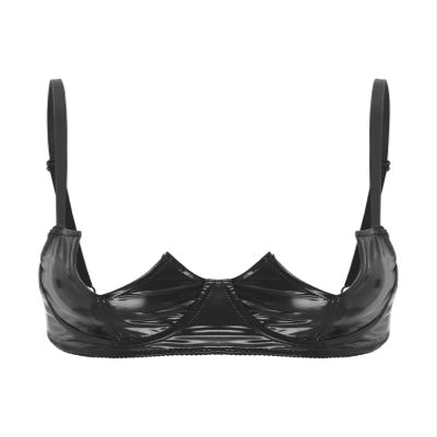 Alvivi Womens Sexy Lace Quarter Cup Underwired Shelf Bra Push Up Sheer Floral Bralette Balconette Black C Medium