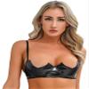 Alvivi Womens Sexy Lace Quarter Cup Underwired Shelf Bra Push Up Sheer Floral Bralette Balconette Black C Medium view 2