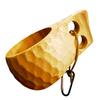 Sanrich Wooden Mug Kuksa Handcrafted Wood Camp Mug Survival Wood Cup Camping Cups & Mugs with Carabiner Leather Lanyard For Drinking Tea Coffee (6 ounces-Tortoiseshell-2 handle holes) view 1