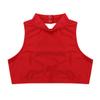 Hansber Girls Kids Criss Cross Back Mock Neck Crop Tops Bra for Ballet Dance Sports Workout Activewear Red 6 view 3