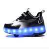 BFOEL Kids Roller Skates USB Chargable LED Light Up Shoes 2 Wheel Skate Sneaker Best Gift for Boys Girls Birthday Thanksgiving Christmas Day view 2