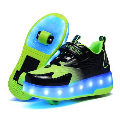 BFOEL Kids Roller Skates USB Chargable LED Light Up Shoes 2 Wheel Skate Sneaker Best Gift for Boys Girls Birthday Thanksgiving Christmas Day