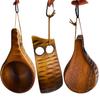 Sanrich Wooden Mug Kuksa Handcrafted Wood Camp Mug Survival Wood Cup Camping Cups & Mugs with Carabiner Leather Lanyard For Drinking Tea Coffee (8 ounces-Tortoiseshell-2 handle holes) view 4