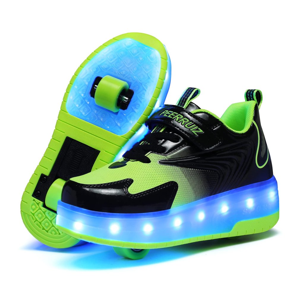 BFOEL Kids Roller Skates USB Chargable LED Light Up Shoes 2 Wheel Skate Sneaker Best Gift for Boys Girls Birthday Thanksgiving Christmas Day