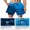 SURF CUZ Mens Swim Trunks with Compression Liner Quick Dry Swim Shorts 7" Swimming Trunks Stretch Zipper Pockets Blue Gradient Flag X X-Large view 4
