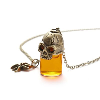 anso Halloween Punk Gothic Retro Blood Bottle Pendant Necklace Women Jewelry Gift (9#)
