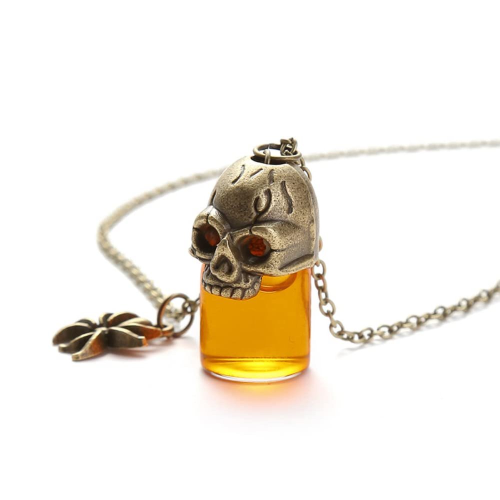 anso Halloween Punk Gothic Retro Blood Bottle Pendant Necklace Women Jewelry Gift (9#)