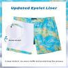 SURF CUZ Mens Swim Trunks with Compression Liner Quick Dry Swim Shorts 7" Swimming Trunks Stretch Zipper Pockets Blue Yellow Leaves Small view 3