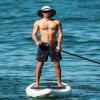 SURF CUZ Mens Swim Trunks with Compression Liner Quick Dry Swim Shorts 7" Swimming Trunks Stretch Zipper Pockets Black Palm Tree Small view 2