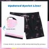 SURF CUZ Mens Swim Trunks with Compression Liner Quick Dry Swim Shorts 7" Swimming Trunks Stretch Zipper Pockets Black Palm Tree Small view 3