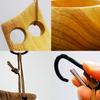 Sanrich Wooden Mug Kuksa Handcrafted Wood Camp Mug Survival Wood Cup Camping Cups & Mugs with Carabiner Leather Lanyard For Drinking Tea Coffee (6 ounces-smooth-two handle hole) view 4