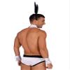 ACSUSS 3Pcs Set Mens Waiter Cosplay Suit Sexy Tuxedo G-String Thong Underwear with Bow Tie Collar Bracelets Ivory A Large view 3