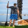 SURF CUZ Mens Swim Trunks with Compression Liner Quick Dry Swim Shorts 7" Swimming Trunks Stretch Zipper Pockets Blue Palm Island Medium view 2