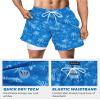 SURF CUZ Mens Swim Trunks with Compression Liner Quick Dry Swim Shorts 7" Swimming Trunks Stretch Zipper Pockets Blue Palm Island Medium view 4