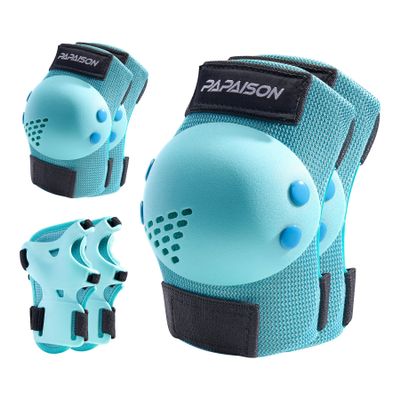 PAPAISON Kids/Youth Knee Pad, Elbow Pads & Wrist Guards for Inline Skating Bike Cycling Skateboard Scooter, 3 in 1 Protective Gear Set for Girls Boys Adult
