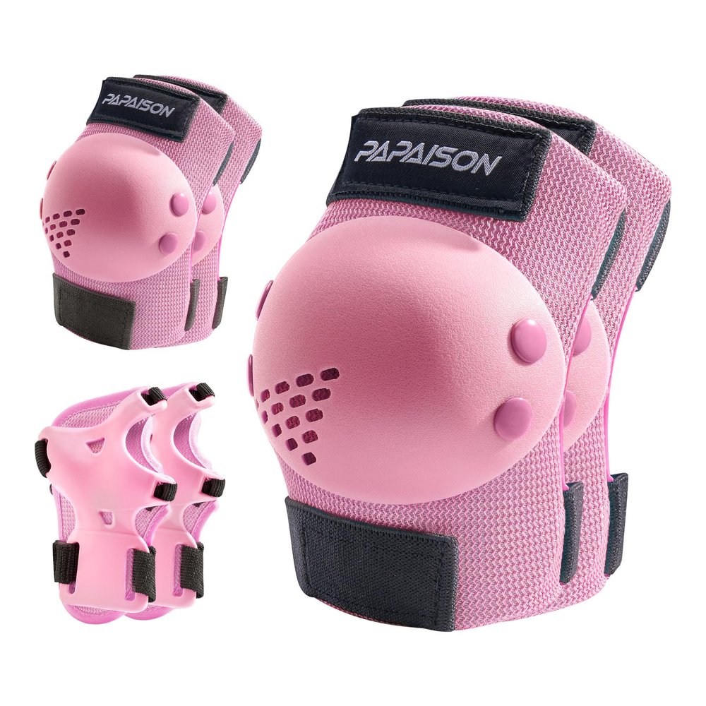 PAPAISON Kids/Youth Knee Pad, Elbow Pads & Wrist Guards for Inline Skating Bike Cycling Skateboard Scooter, 3 in 1 Protective Gear Set for Girls Boys Adult