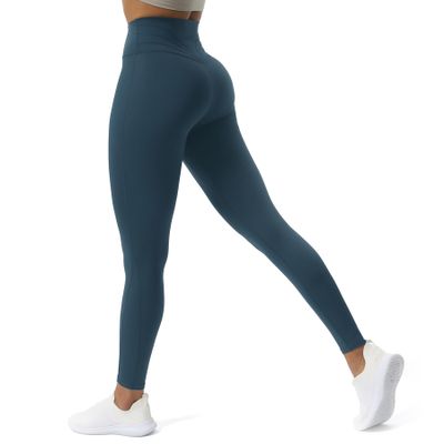 Aoxjox High Waisted Workout Leggings for Women Trinity Yoga Pants 26.5" (Blueberry, Large)