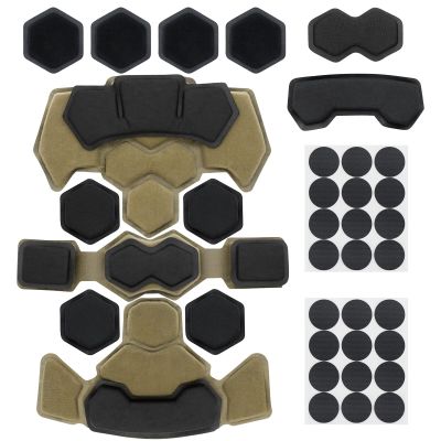 Tactical Airsoft Helmet Padding,Helmet Replacement Memory Foam Padding Kits Set,Protective Cushion Buffer Pad for Fast MT MICH IBH AF ACH Helmet (Fourth Generation,Khaki)