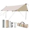 YUEWO 1510FT 210D Oxford UPF50+ Shelter Camping Tarp with 2 * 7FT Poles, Waterproof & Lightweight Tent Tarp, Rain Fly Sun Shelter, Can Used with Car,Tent & Hammock for Picnic, Garden & Outdoor view 1