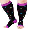 Abodhu Plus Size Compression Socks Open Toe Compression for Women& Men 15-20mmHg Wide Calf Knee High Toeless Compression Sock view 1