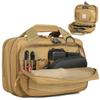 DBTAC Gun Case Bag Compact Small-PLUS | Tactical 3x Pistol Bag Handgun Revolver Shooting Case with Lockable Zipper for Shooting Range Outdoor Hunting, Brown view 1