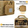 DBTAC Gun Case Bag Compact Small-PLUS | Tactical 3x Pistol Bag Handgun Revolver Shooting Case with Lockable Zipper for Shooting Range Outdoor Hunting, Brown view 3