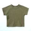 MYGBCPJS Toddler Boys Girls Waffle Knit Tops Shorts Set Short Sleeve Toddler Baby 2 Pcs Cotton Shirt Short Bottoms Outfits view 2