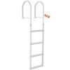 VEVOR Dock Ladder, Removable 4 Steps, 500 lbs Load Capacity, Aluminum Alloy Pontoon Boat Ladder with 3.1'' Wide Step & Nonslip Mat, Easy to Install for Ship/Lake/Pool/Marine Boarding view 1