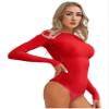 ACSUSS Women's Sexy Oil Shiny Glossy Bodystocking Silky Sheer Bodysuit with 5 Finger Gloves Hood Red Crotchless A One Size view 2