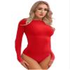 ACSUSS Women's Sexy Oil Shiny Glossy Bodystocking Silky Sheer Bodysuit with 5 Finger Gloves Hood Red Crotchless A One Size view 4