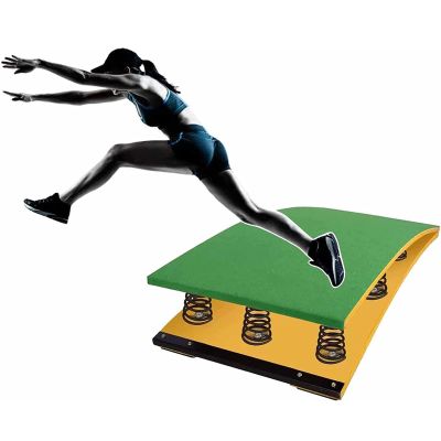 YXXSDP Gymnastics Springboard for Adults, Heavy Duty Pro Spring Board Vault/Curved Elastic Ramp, Sport Equipment for Home Gym Basement (Color : Green, Size : 9 Springs)