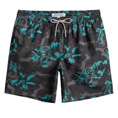 maamgic Mens Swim Trunks Quick Dry Swim Shorts with Mesh Lining Funny Swimwear Bathing Suits 7inch Dark Grey Poppy Flower Medium