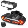 WSDCAM Bike Light Set with Bike Horn Alarm, Remote Control Bike Tail Light with Turn Signals and Brake Light Bike Alarm Horn, Bike Headlight for Night Riding, Rechargeable Rear and Front Bike Light view 1