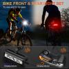 WSDCAM Bike Light Set with Bike Horn Alarm, Remote Control Bike Tail Light with Turn Signals and Brake Light Bike Alarm Horn, Bike Headlight for Night Riding, Rechargeable Rear and Front Bike Light view 2