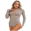 ACSUSS Women's Sexy Oil Shiny Glossy Bodystocking Silky Sheer Bodysuit with 5 Finger Gloves Hood Grey Crotchless A One Size view 4