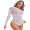 ACSUSS Women's Sexy Oil Shiny Glossy Bodystocking Silky Sheer Bodysuit with 5 Finger Gloves Hood Purple A One Size view 3