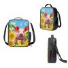 Lotusorchid Pig Kids Book Bag Set of 3, Boys Girls Backpack with Insulated Lunch Bag Pencil Case, Lightweight Large Kids Schoolbag Daypack for School, Blue and Yellow view 4