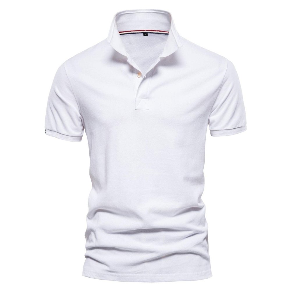 Ymosrh Mens Shirts Short Sleeve, Golf Shirt Polo T Shirts Dress Shirt Short Sleeve Summer New Cotton Sports Short Men's Fashion Solid Shirt Top Men Big and Tall Polos for Shirts Short (XL, White)