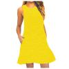 Canbebig Summer Dresses for Women Beach Solid Tshirt Sundress Sleeveless Casual Loose Swing Short Tank Dress with Pockets Yellow view 1