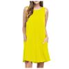 Canbebig Summer Dresses for Women Beach Solid Tshirt Sundress Sleeveless Casual Loose Swing Short Tank Dress with Pockets Yellow view 2