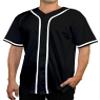 DIGITMON Men's Baseball Jersey Button Down Premium Hip Hop T Shirts Sports Uniform Blackwhite, Large view 1